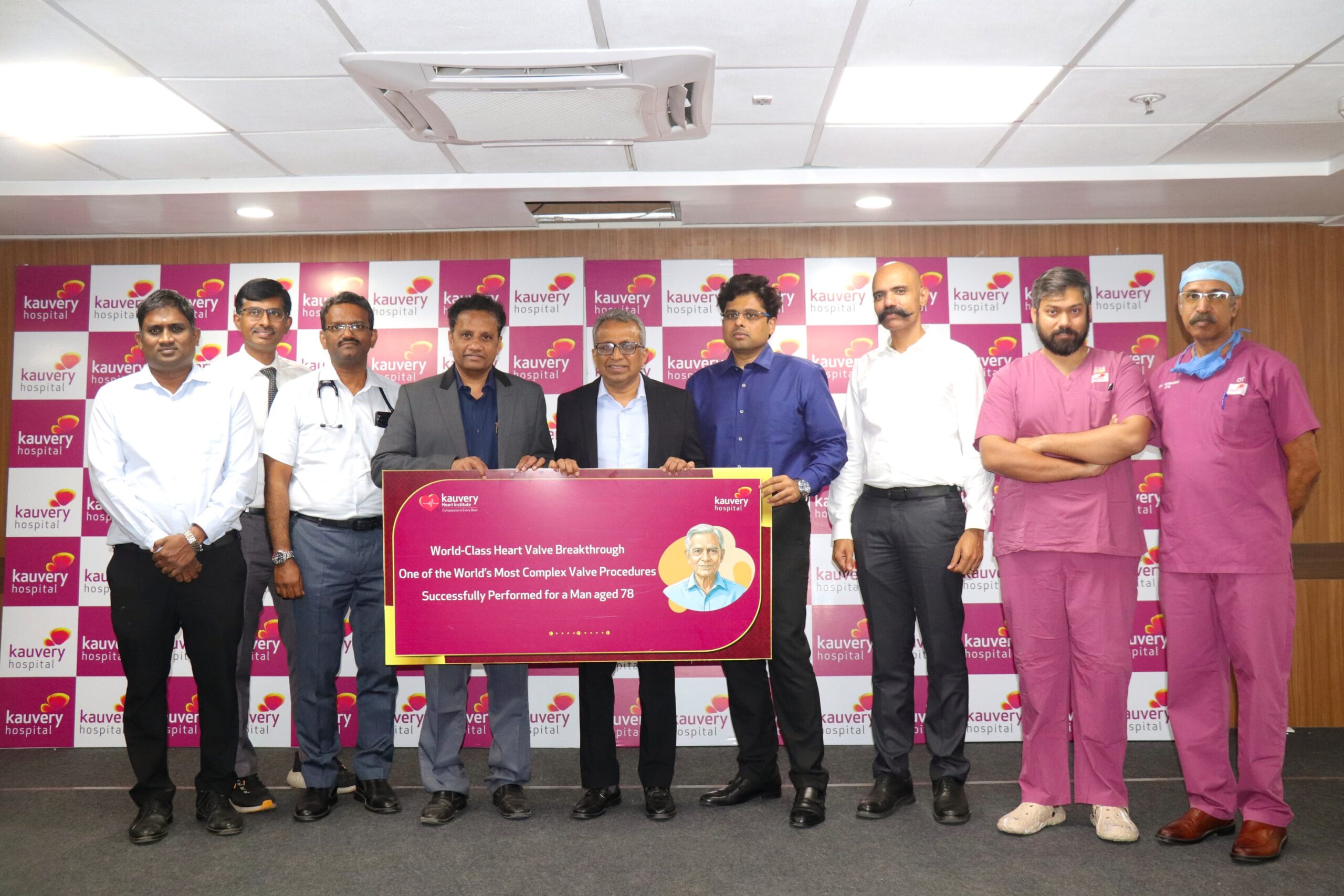 Kauvery Hospital, Alwarpet Performs One of the World’s First complex TAVR-in-TAVR-in-SAVR Procedure with Bioprosthetic Valve Fracture and Dual Cerebral Protection for a man aged 78 years
